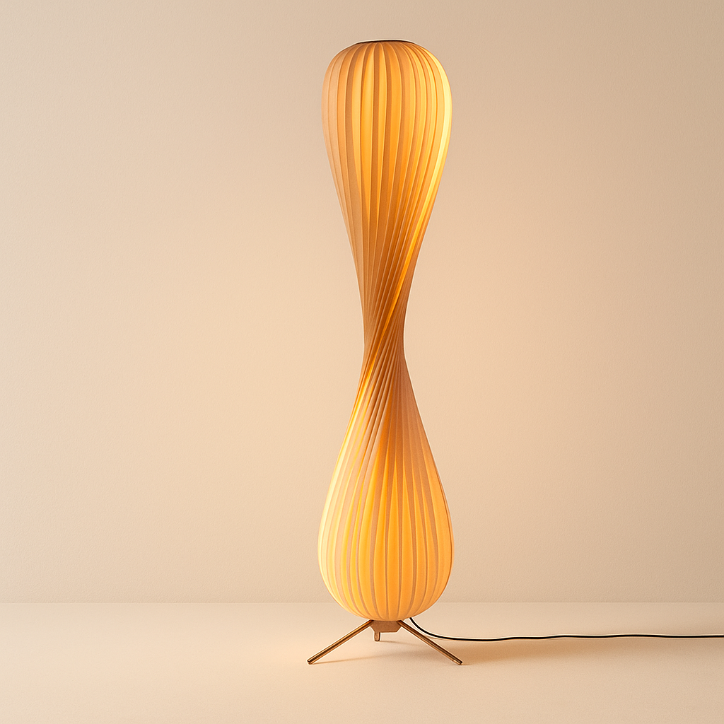 Aven Twist Modern Wooden Floor Lamp
