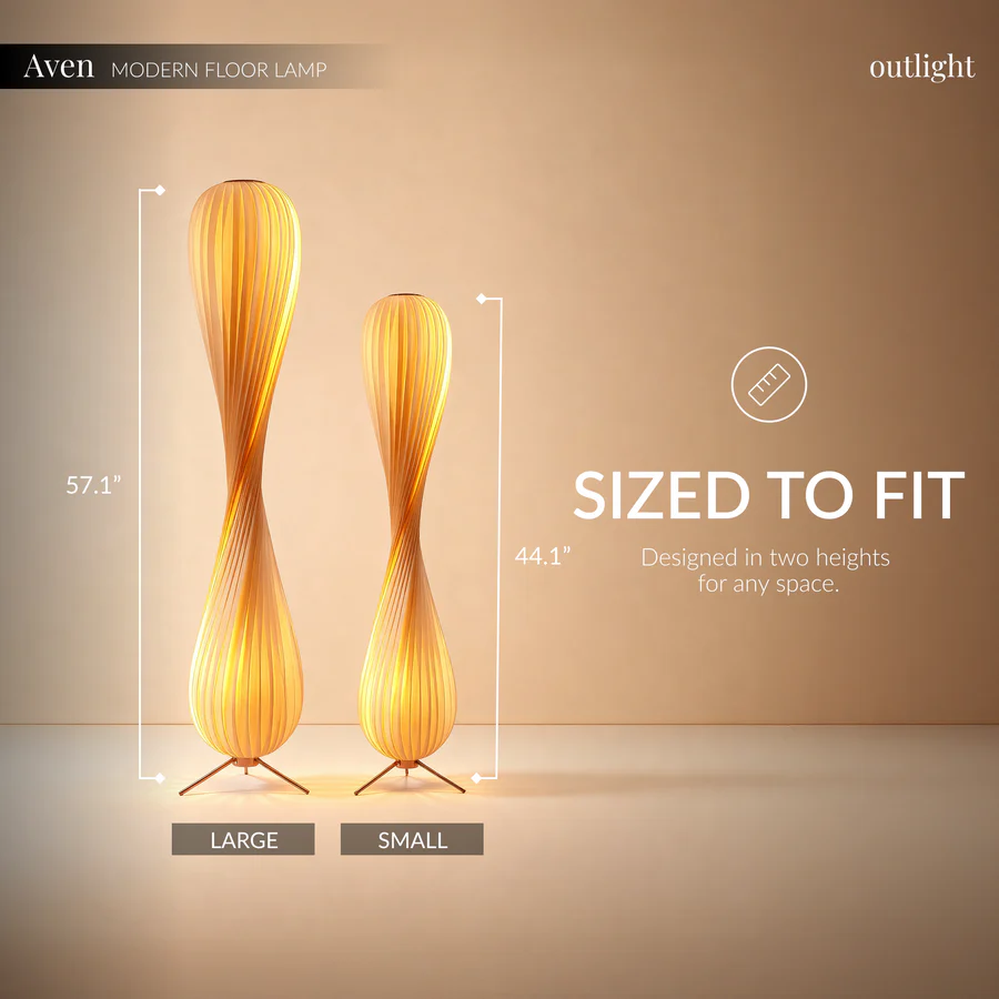 Aven Twist Modern Wooden Floor Lamp